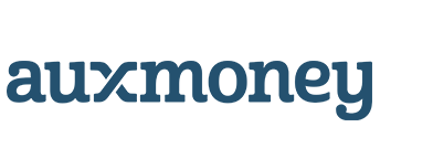 auxmoney logo in blue with white background