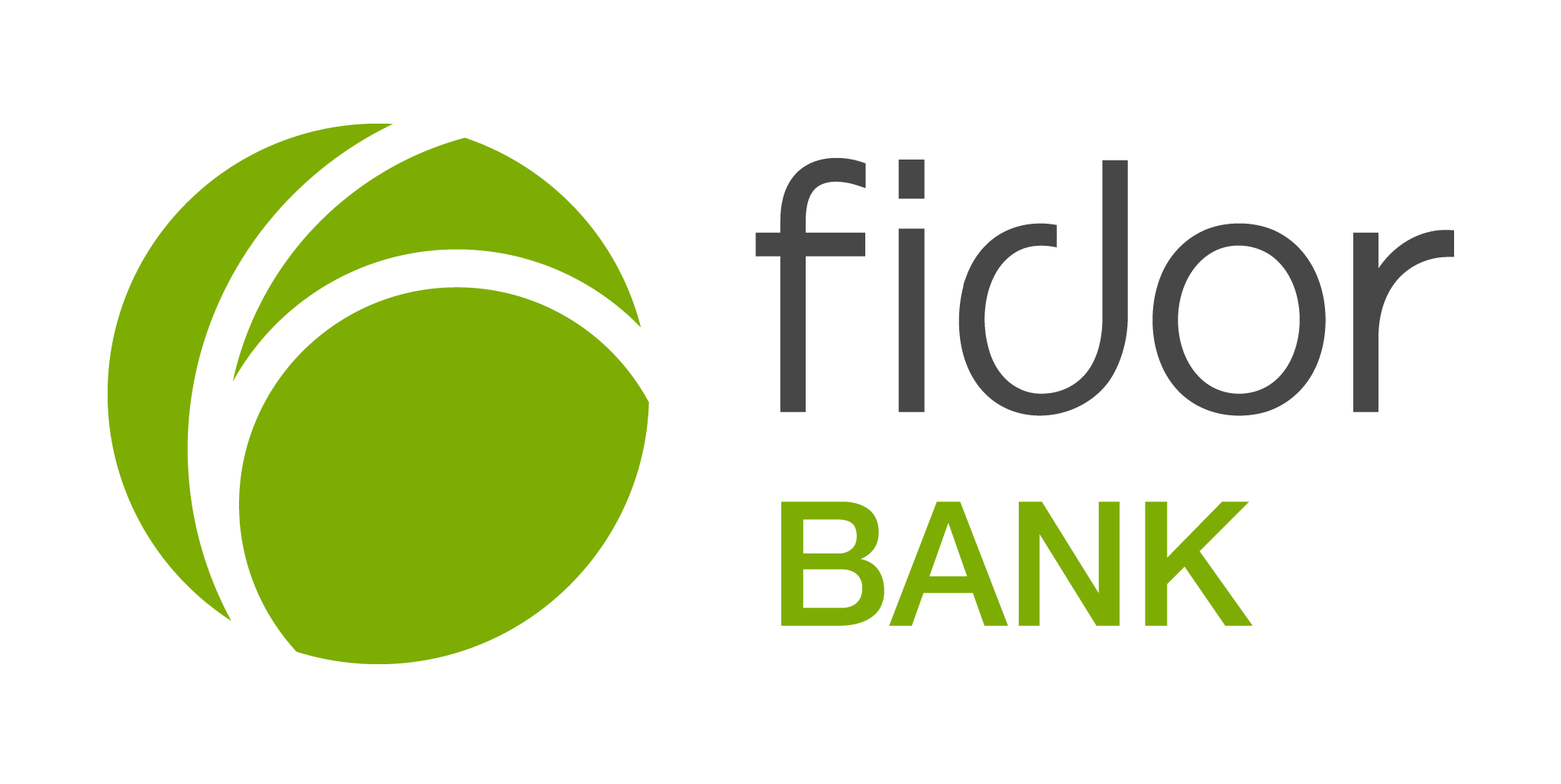 Fidor bank logo on black and green color with white background