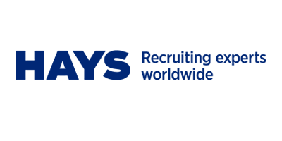 HAYS logo in blue with white background